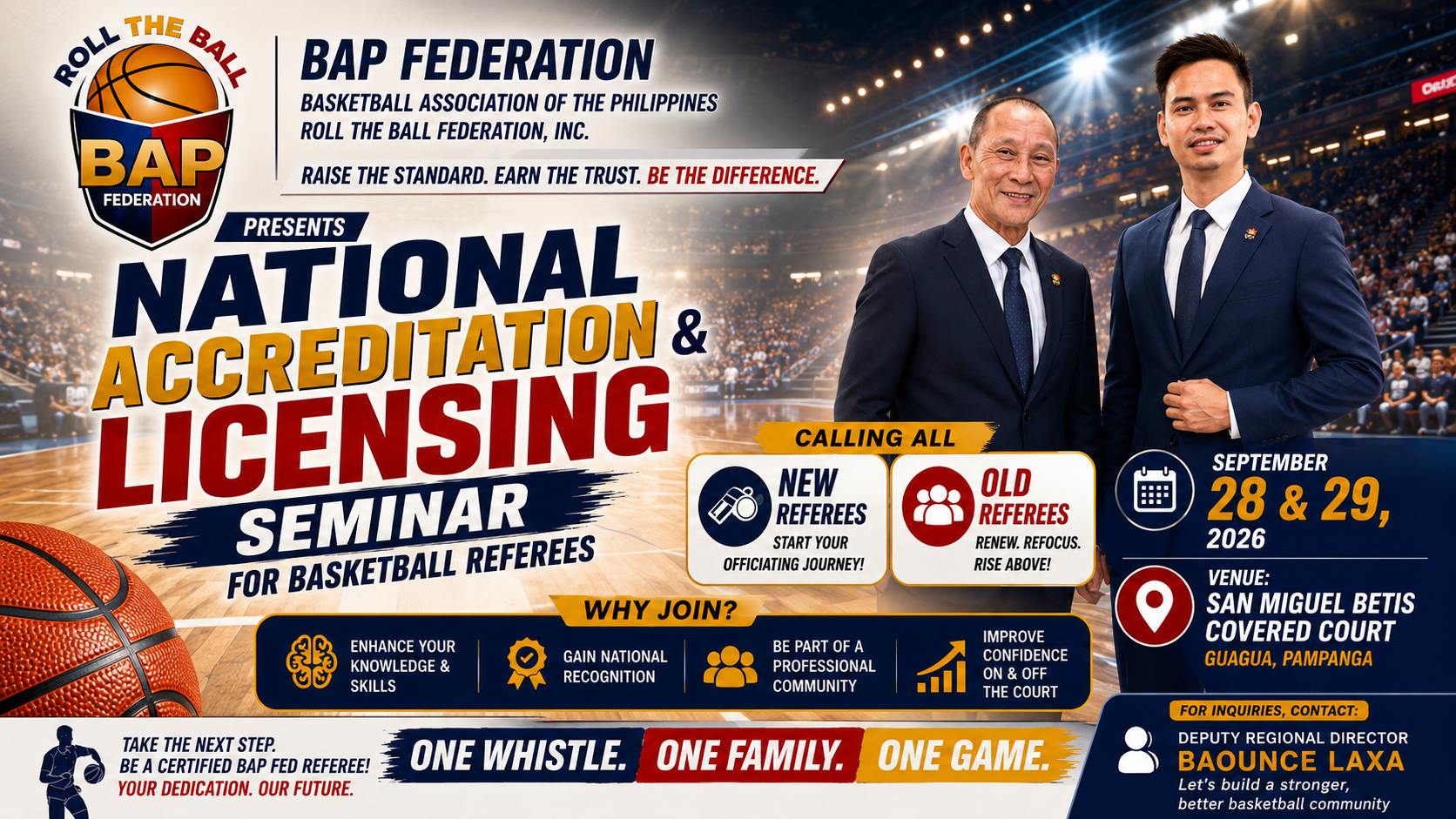 PAMPANGA BAP ROLL THE BALL FEDERATION, INC. - NATIONAL ACCREDITATION & LICENSING SEMINAR